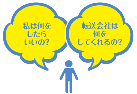 私は何をしたらいいの?
転送会社は何をしてくれるの?